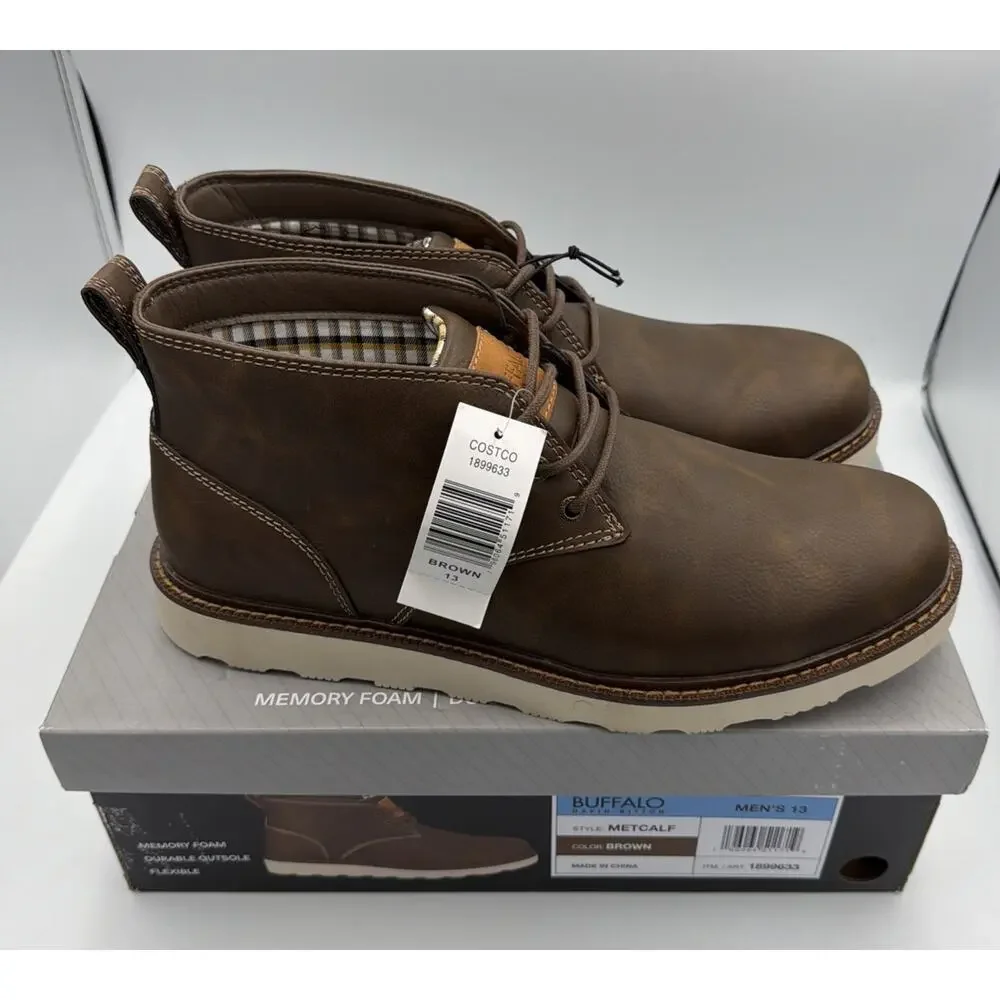 New! Buffalo David Bitton Men’s Chukka Boots – Brown, Memory Foam, Metcalf Sz 13